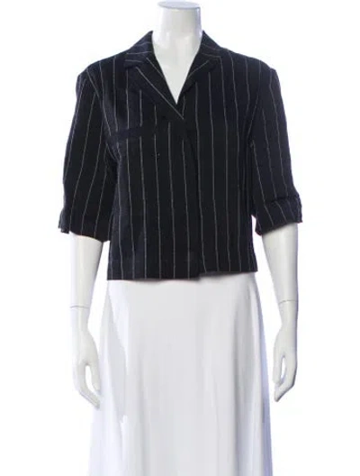 Pre-owned Loulou Studio Striped Evening Jacket In Blue