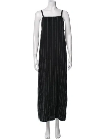 Pre-owned Loulou Studio Striped Long Dress In Black