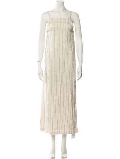 Pre-owned Loulou Studio Striped Long Dress In Neutral