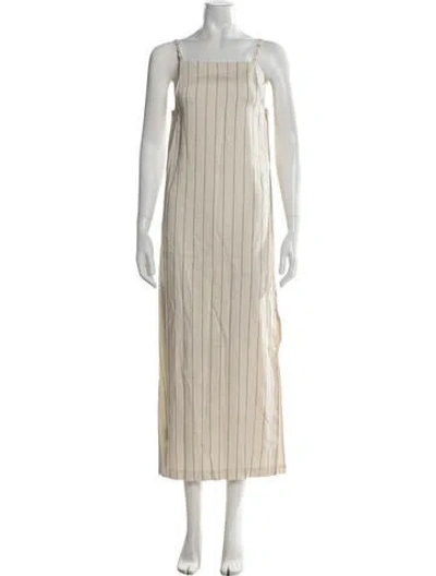 Pre-owned Loulou Studio Striped Long Dress In Neutral