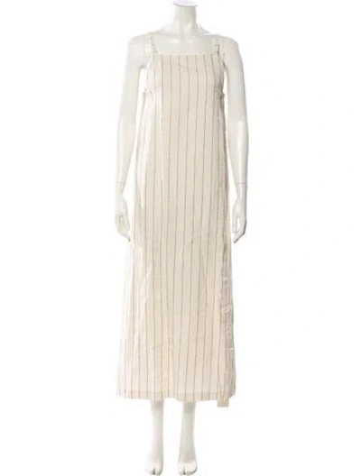 Pre-owned Loulou Studio Striped Long Dress W/ Tags In Neutral
