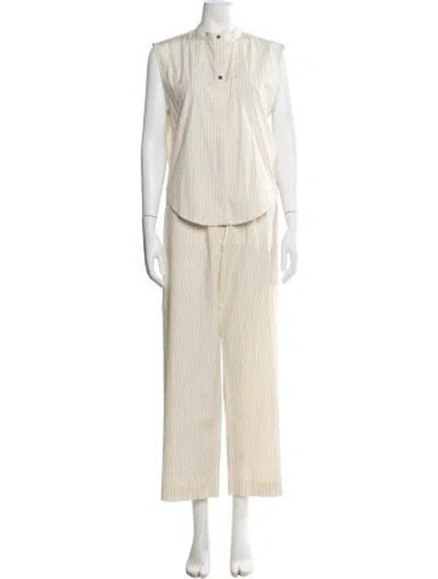 Pre-owned Loulou Studio Striped Pant Set In Neutral
