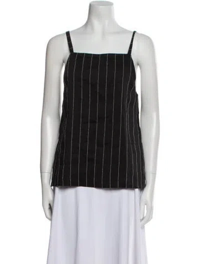 Pre-owned Loulou Studio Striped Square Neckline Top W/ Tags In Black