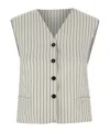 Loulou Studio Vest Adjustable Back Strap Front Pockets In White