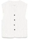 Loulou Studio White Striped Waistcoat In White