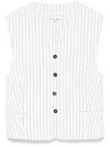 Loulou Studio White Striped Waistcoat In White