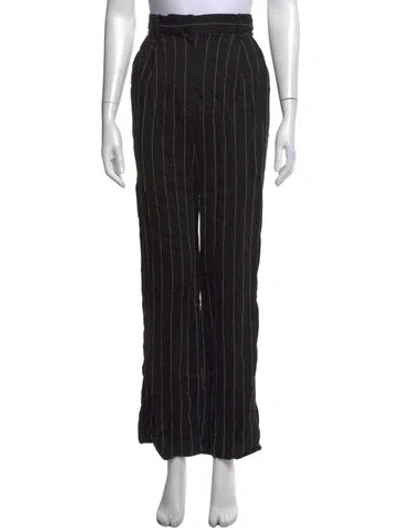 Pre-owned Loulou Studio Striped Wide Leg Pants In Black