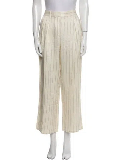 Pre-owned Loulou Studio Striped Wide Leg Pants In Neutral