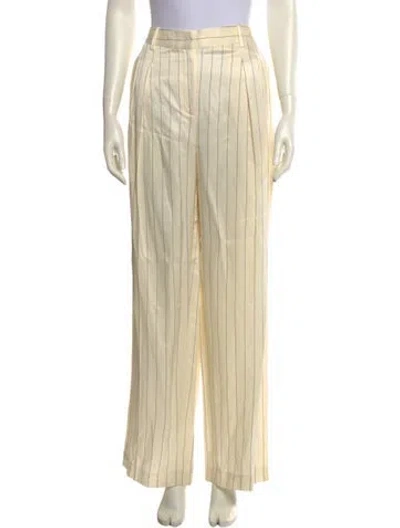 Pre-owned Loulou Studio Striped Wide Leg Pants In Neutral