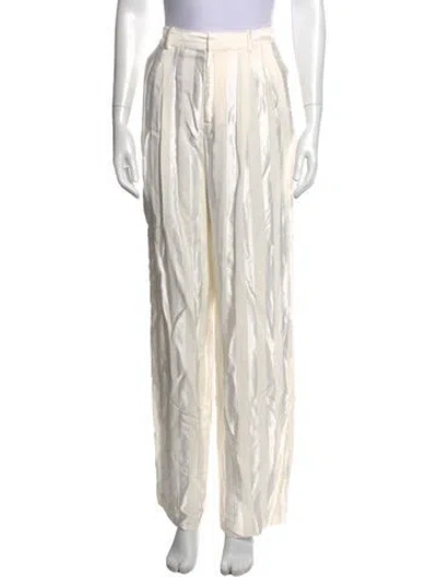 Pre-owned Loulou Studio Striped Wide Leg Pants In Neutrals