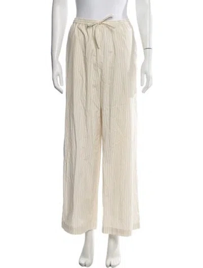 Pre-owned Loulou Studio Striped Wide Leg Pants In Neutrals