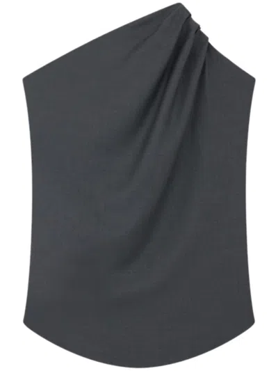 LOULOU STUDIO SUBTLE TEXTURED VIRGIN WOOL DRAPED DESIGN SHIRT