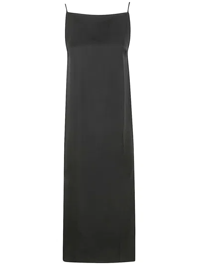 Loulou Studio Sulum Silk Midi Dress In Schwarz