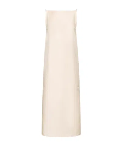 Loulou Studio Sulum Silk Midi Dress In Neutral