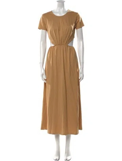 Pre-owned Loulou Studio Supima Cotton Long Dress In Neutral