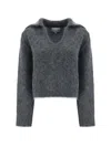 Loulou Studio Ambrose Alpaca Wool Sweater In Anthracite Melange