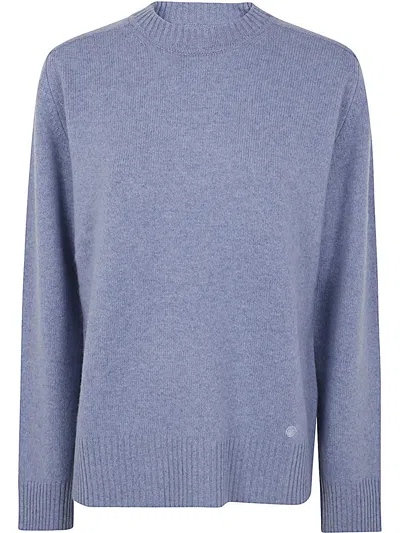 Loulou Studio Ribbed Cashmere Sweater With Crew-neck In Blue Melange