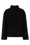 Loulou Studio Oversized Ribbed Cashmere Turtleneck Sweater In Black