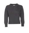 Loulou Studio Crewneck Knitwear Side Splits In Grey