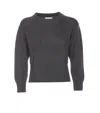 Loulou Studio Crewneck Knitwear Side Splits In Grey