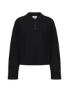 Loulou Studio Homere Cashmere Polo Sweater In Black