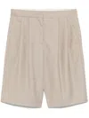 Loulou Studio Tailored Bermuda Shorts Clothing In Rafia Beige