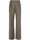 Loulou Studio Tailored High-waisted Wide-leg Trousers In Green