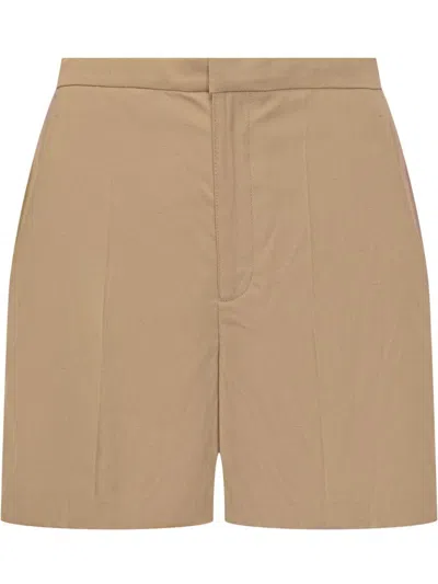 Loulou Studio Tailored Mini Shorts In Beige
