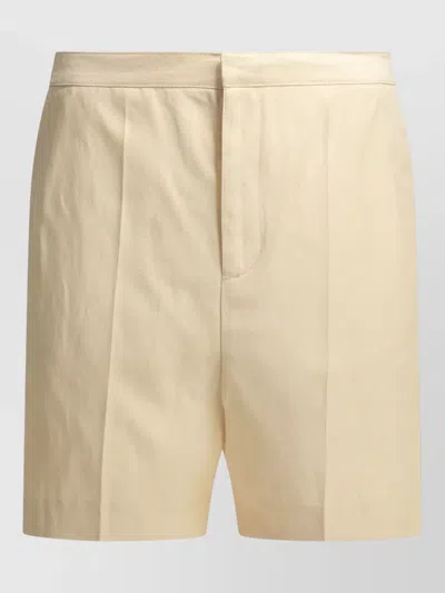 Loulou Studio Tailored Shorts Front Pleats Back Pockets In Neutral