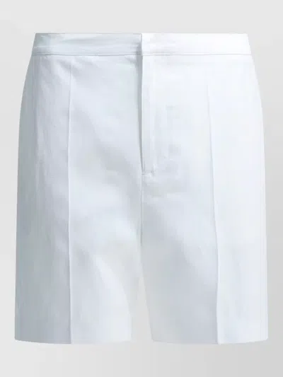 Loulou Studio Tailored Shorts Front Pleats Back Pockets In White