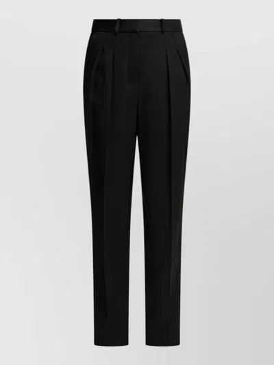 Loulou Studio Tailored Trousers Pleated Front Belt Loops In Black
