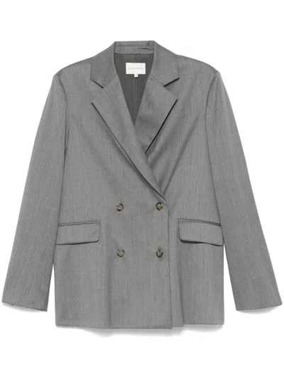 Loulou Studio Tailored Twill Blazer In Grey
