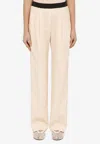 Loulou Studio Takaroa Elastic Pant In Cream