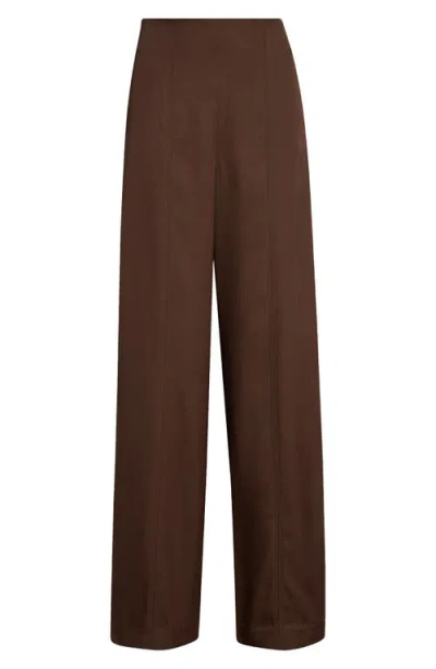 Loulou Studio Talia High Rise Straight Pants In Brown