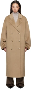 Loulou Studio Taupe Borneo Coat In Taupe