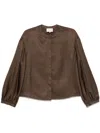 Loulou Studio Taupe Brown Lea Blouse In Brown