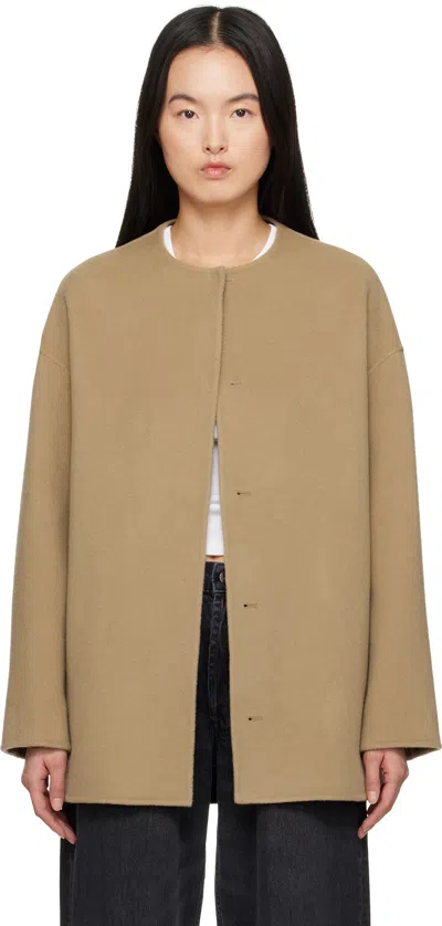 Loulou Studio Taupe Gio Coat In Mink Taupe
