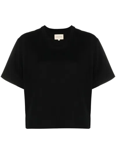 LOULOU STUDIO TELANTO COTTON TSHIRT,TELANTO BLACK