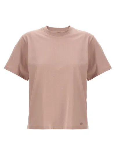 Loulou Studio 'telanto' Crew Neck Embroidered T-shirt In Pink