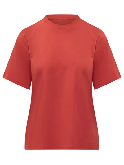 Loulou Studio Telanto Short Sleeve Top In Red