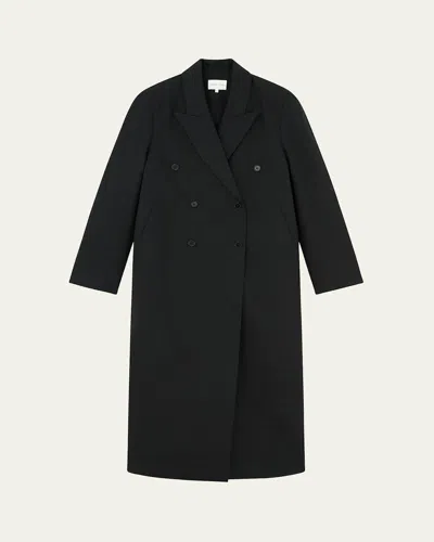 Loulou Studio Temo Long Double-breasted Coat In Black