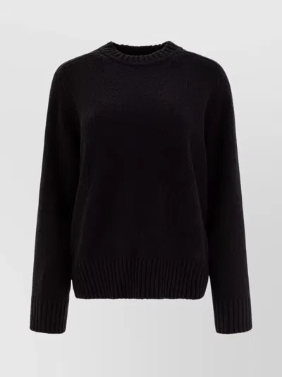 Loulou Studio Textured Knitwear With Ribbed Cuffs And Hem In Black