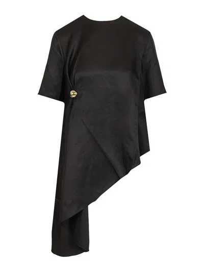 Loulou Studio Madea Silk Top In Black