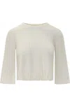 Loulou Studio Ammi Silk Blend Bell Sleeve Top In White