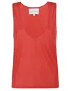 Loulou Studio Albia Plunging Tank Top In Red