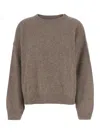 Loulou Studio Tristan Crew Neck Sweater In Brown
