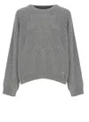 Loulou Studio Soft Virgin Wool Crew Neck Sweater In Gray