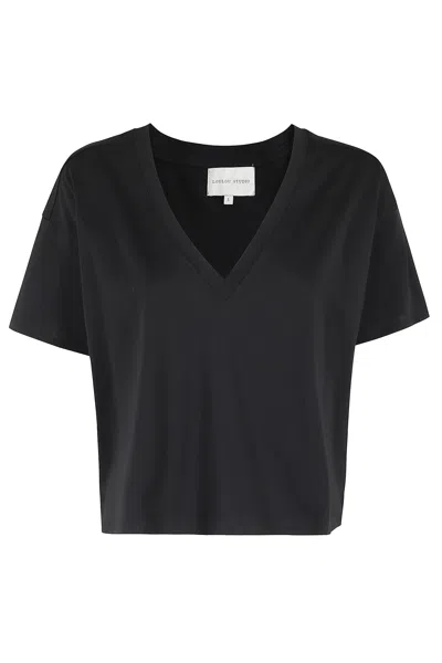 Loulou Studio Tshirt Col V In Black