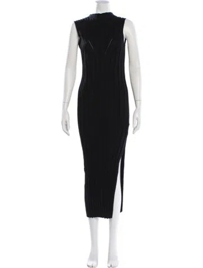 Pre-owned Loulou Studio Turtleneck Long Dress In Gray