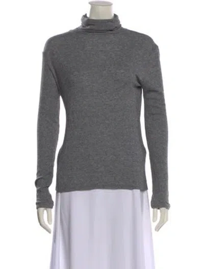 Pre-owned Loulou Studio Turtleneck Long Sleeve Sweatshirt In Gray
